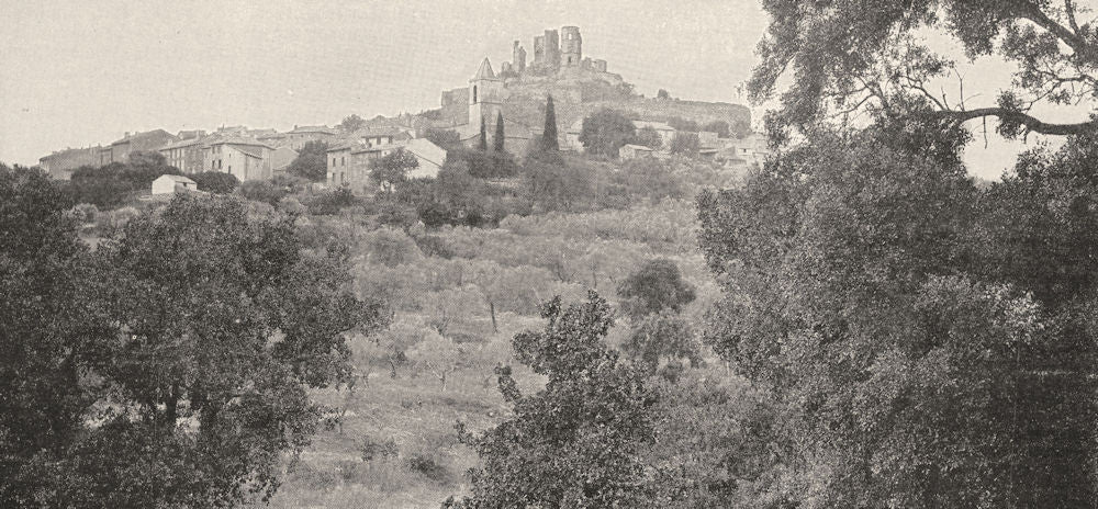 VAR. Chateau de Grimaud 1900 old antique vintage print picture